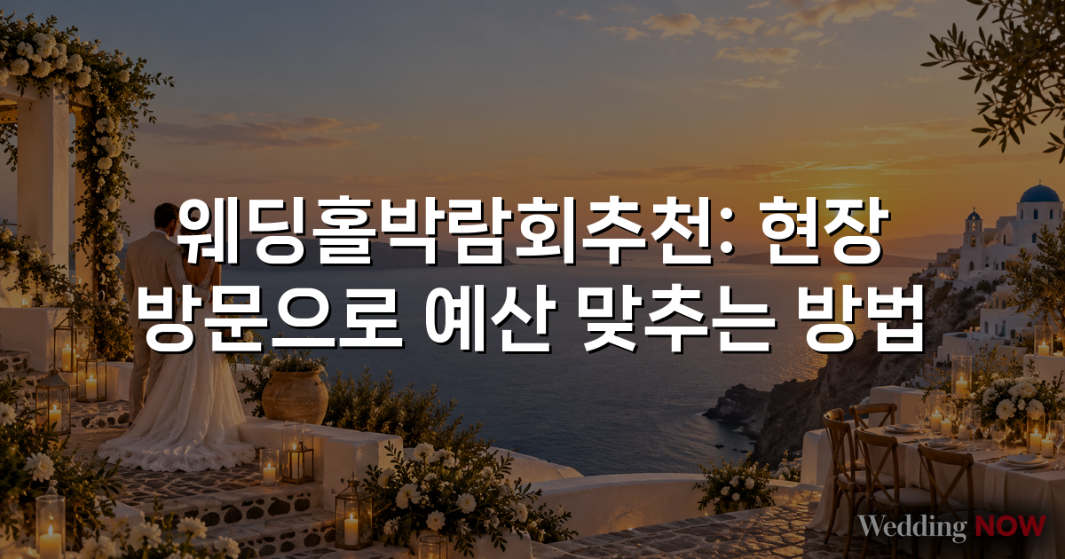 웨딩홀박람회추천: 현장 방문으로 예산 맞추는 방법