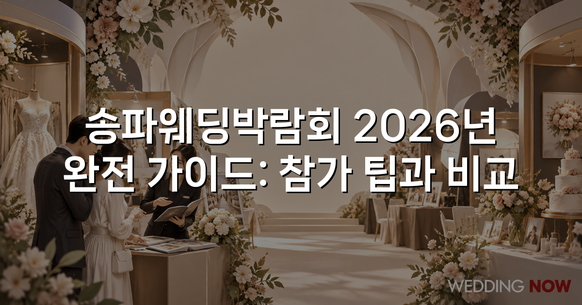 송파웨딩박람회 2026년 완전 가이드: 참가 팁과 비교