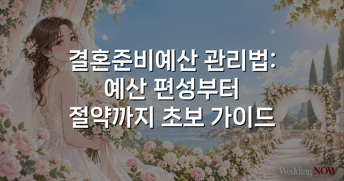 결혼준비예산 관리법: 예산 편성부터 절약까지 초보 가이드