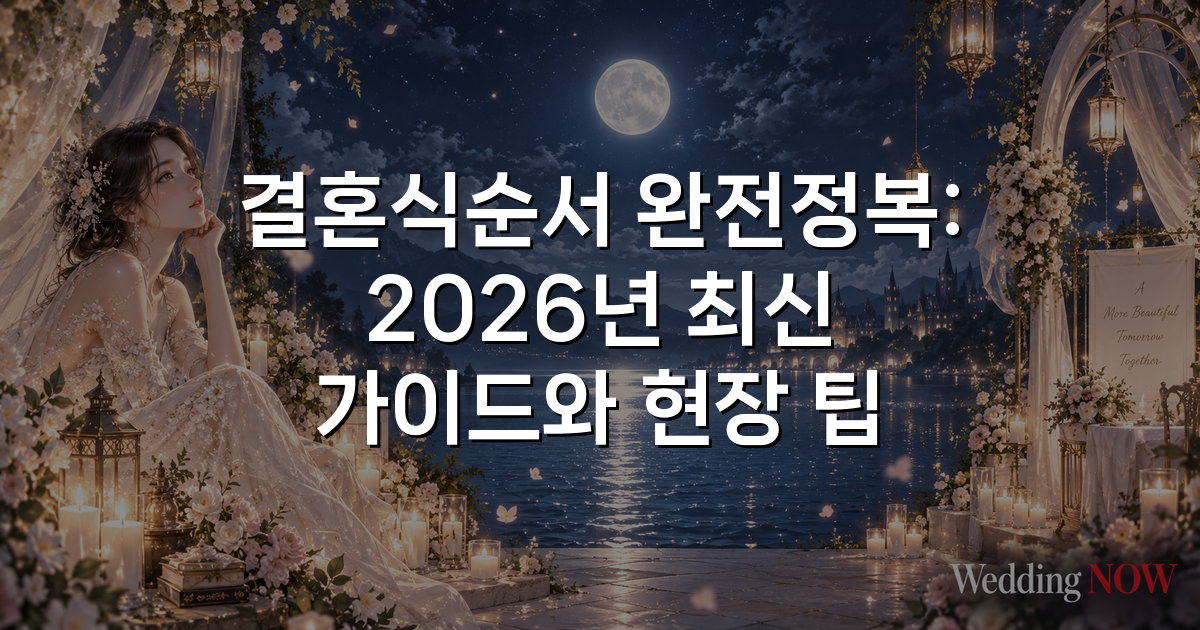 결혼식순서 완전정복: 2026년 최신 가이드와 현장 팁