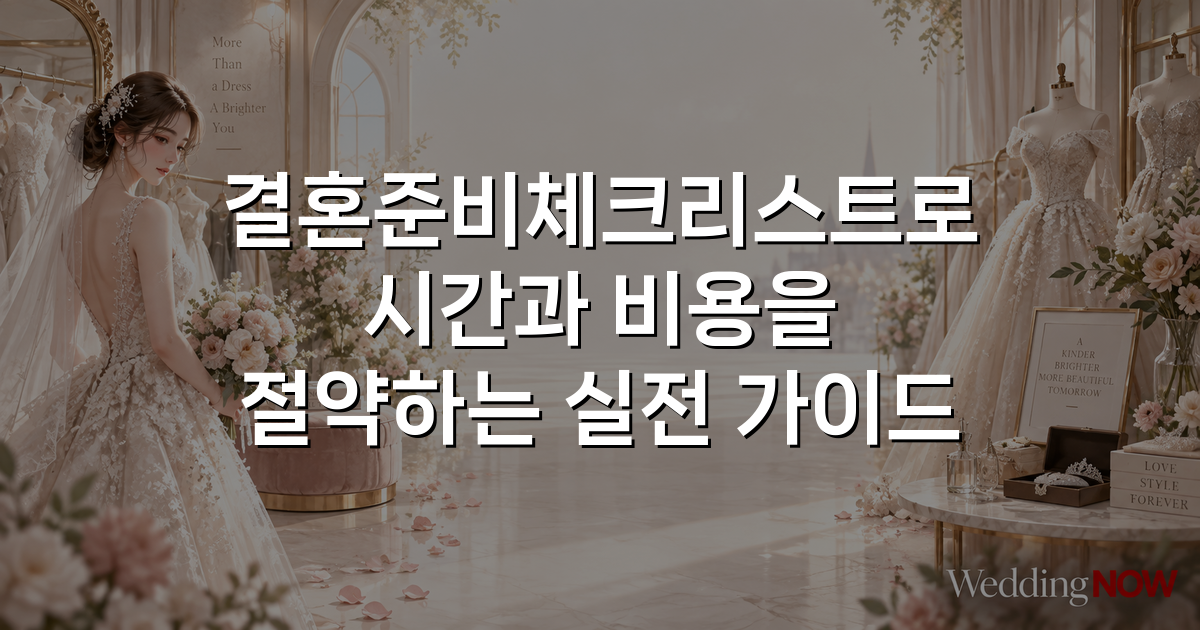 결혼준비체크리스트로 시간과 비용을 절약하는 실전 가이드