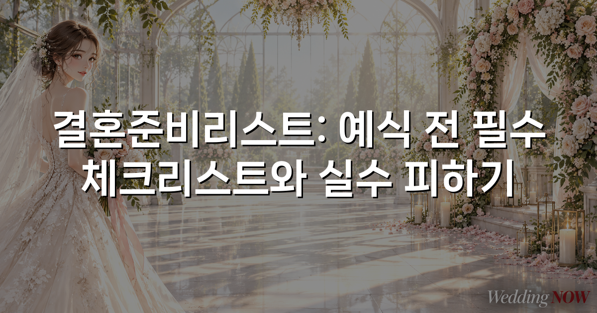 결혼준비리스트: 예식 전 필수 체크리스트와 실수 피하기